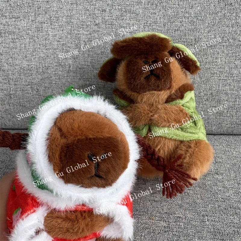 13 سنتيمتر/5.12in كابيبارا ألعاب من نسيج مخملي Kawaii معطف عسكري ظهره اكسسوارات الإبداع القطن محشوة الزخرفية دمية هدية عيد ميلاد #3