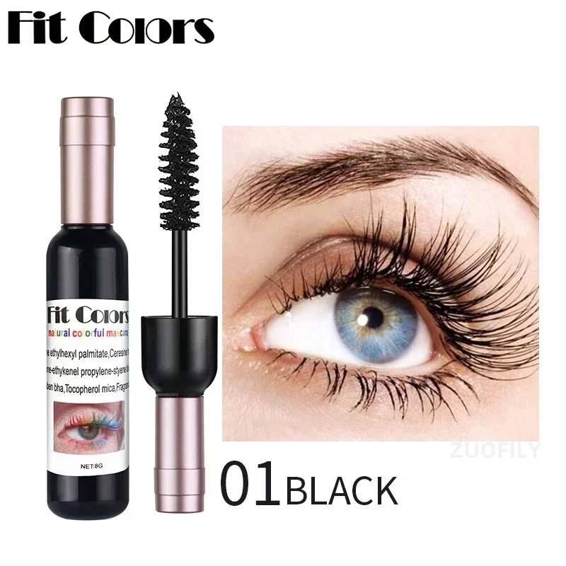 Heallor-Rímel De Garrafa De Vinho Criativo, Maquiagem De Olhos De Férias, Curling Grosso À Prova D' Água, Longa Duração, Mascara Colorido Azul, 6 Cores