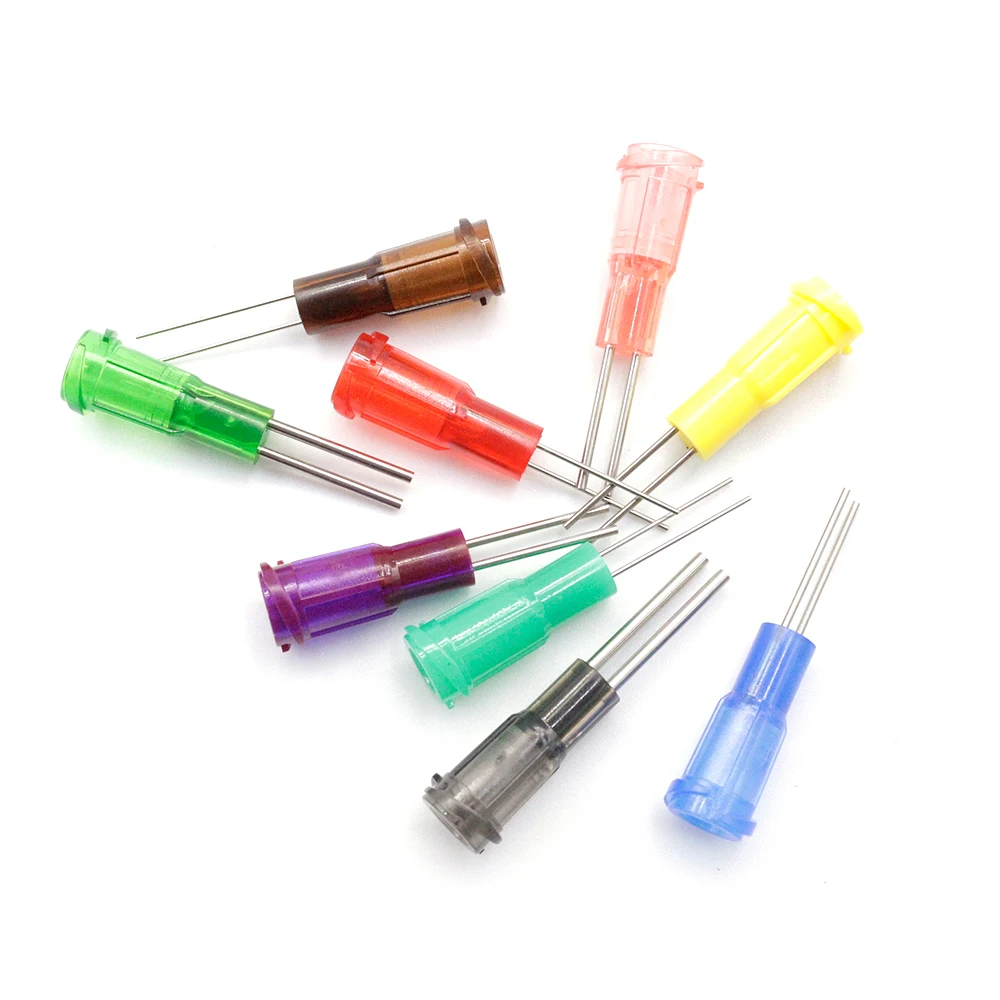 5pcs Dispensing Needle Double Tube Industrial Liquid Dispensing Needle 0.5 Inch Syringe Needle, For Glue Dispensing