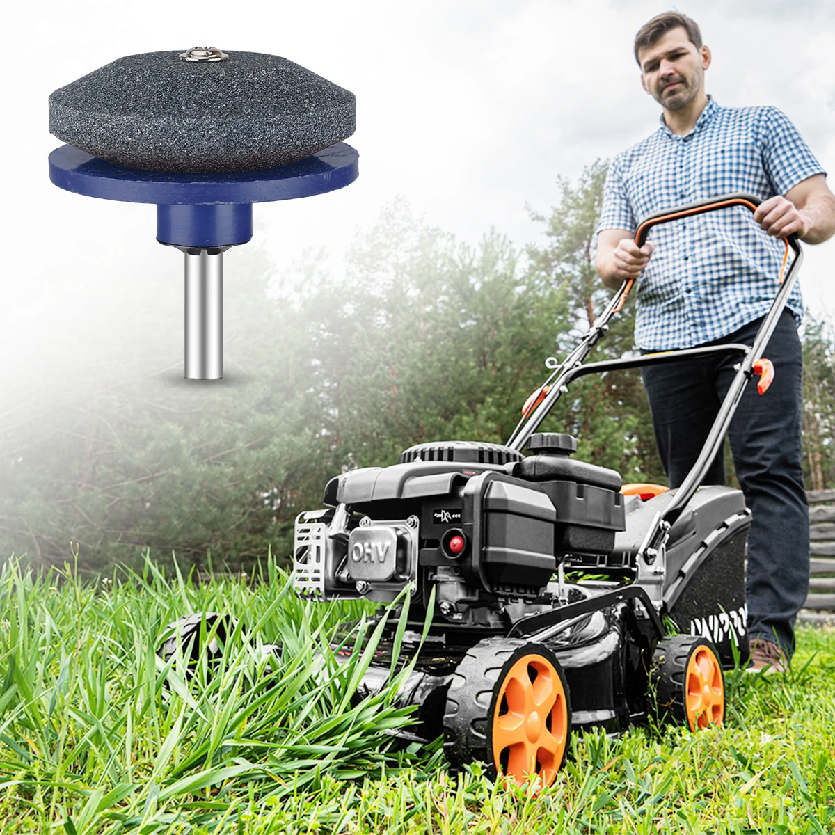 Lawn Mower Sharpener Lawnmower Blade Sharpener Universal Grinding Rotary Drill Garden Lawn Mower Parts Accessories