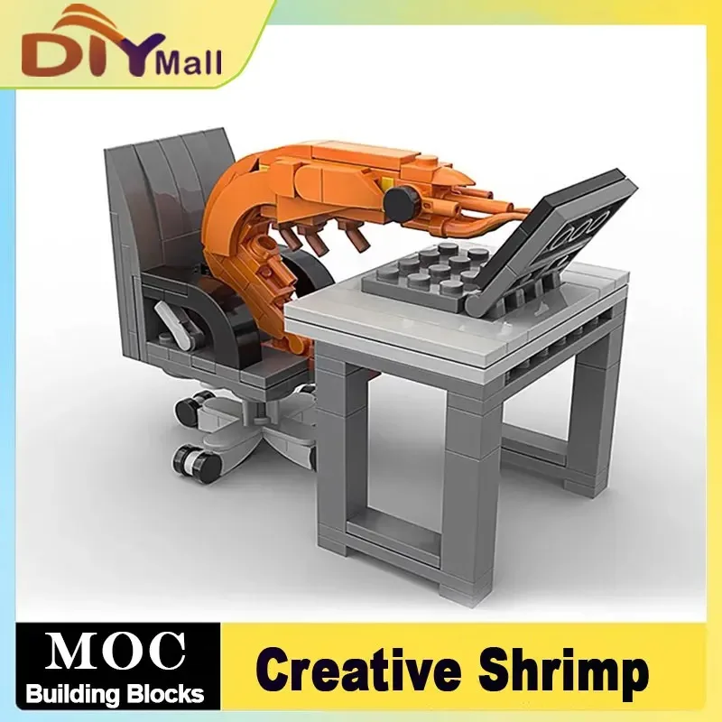 Creative MOC Building Block Furniture Set City Series Computer Table Sofa Shrimp Model For Kids Adults DIY Assembly Toy