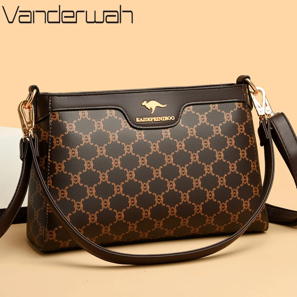 

Authentic Kangaroo brand Women Printed Handbags Purses Luxury Designer Shoulder Flap Bags High Quality Pu Leather Croosbody Sac