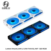 LIAN LI UNI FAN SL-INF 120mm Infinity Mirror ARGB Fan Cableless Daisy-Chain L-connect Clutter-free Reverse Blade, Single Pack