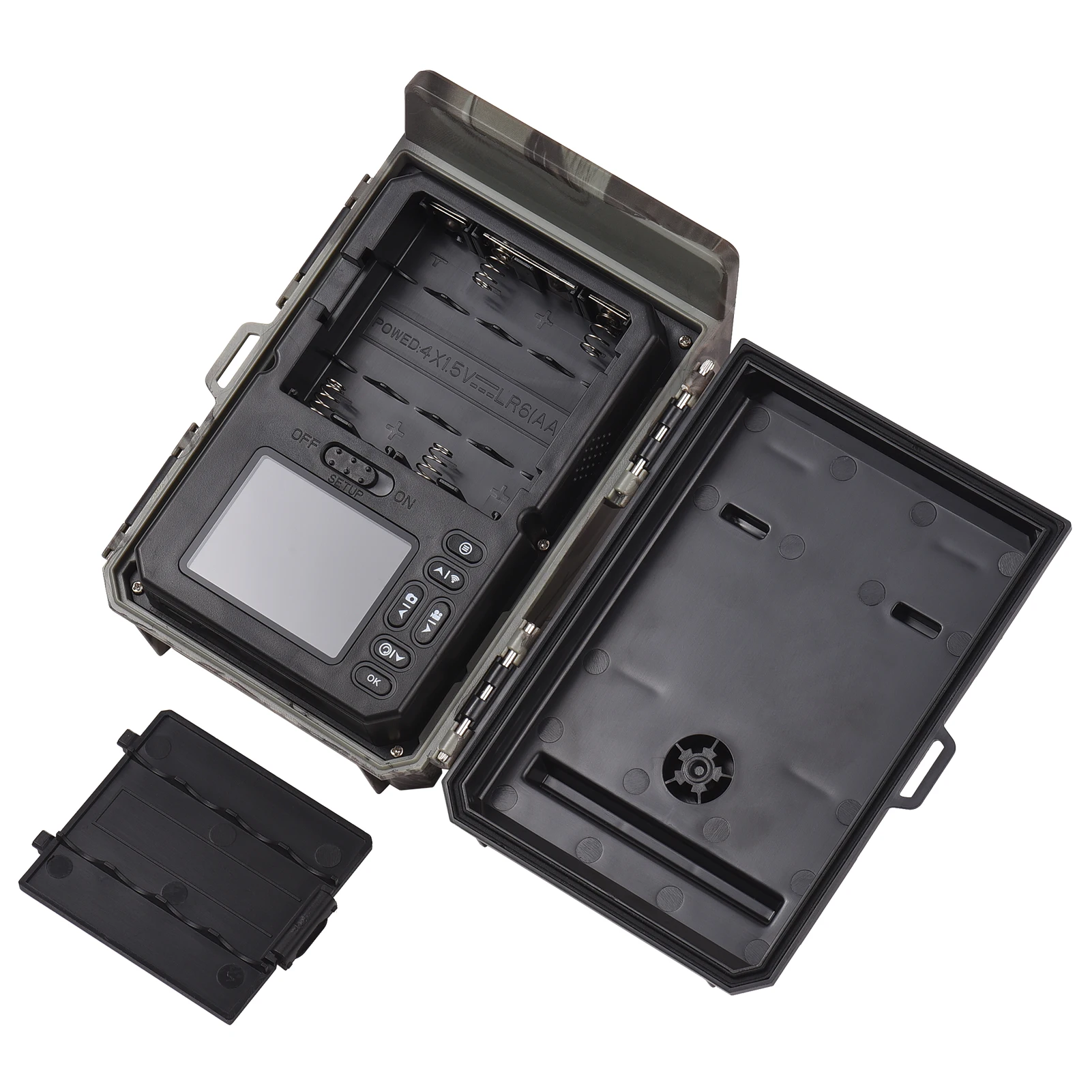 Câmera de trilha de visão noturna movida a energia solar 50MP 4K Câmeras de caça 0.3s Trigger Time Trail Camera 2.0 polegadas TFT para segurança doméstica