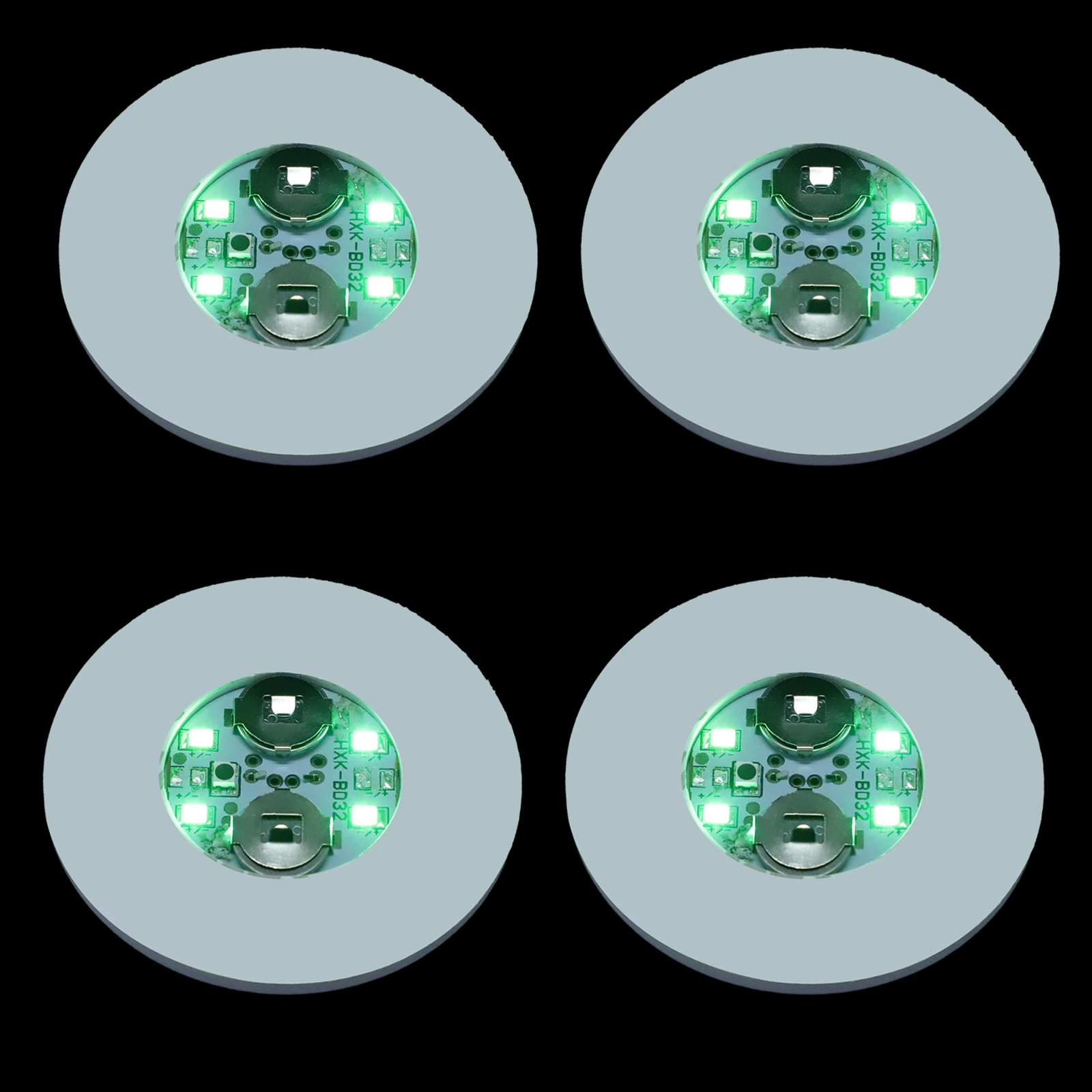 

4pcs LED Light Car Luminous Bottle Stickers Coaster White Cup Coasters for Drinks Home DJ Equipment Party Wedding Decoration