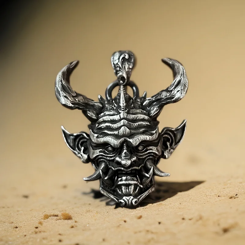 S925 Silver Old Craft Prajna · Ghost Warrior Pendant Pendant for Men