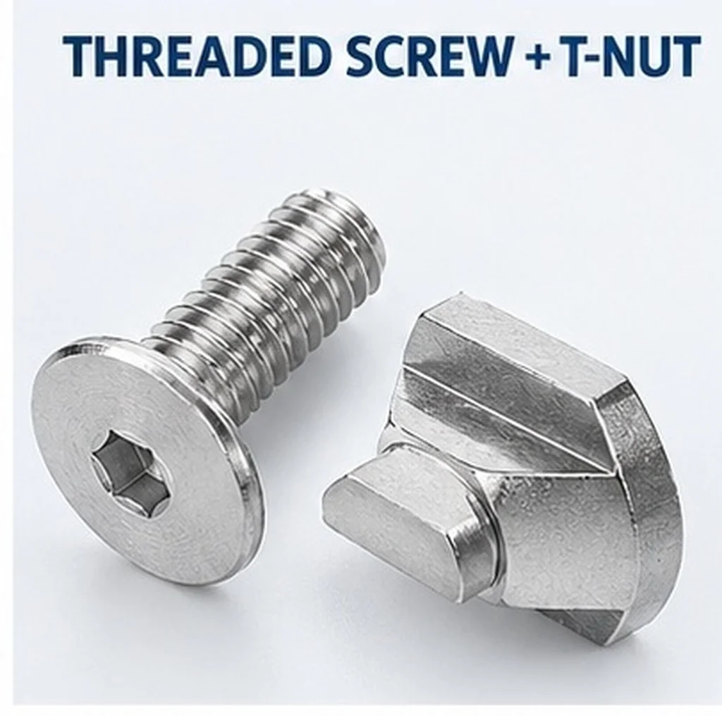 4Pcs Surfboard Mounting Nuts Hydrofoil T-Nut Screw Kit Stainless Steel M6 Hexagonal Screws Sliding Nuts for Sup Wing Foil