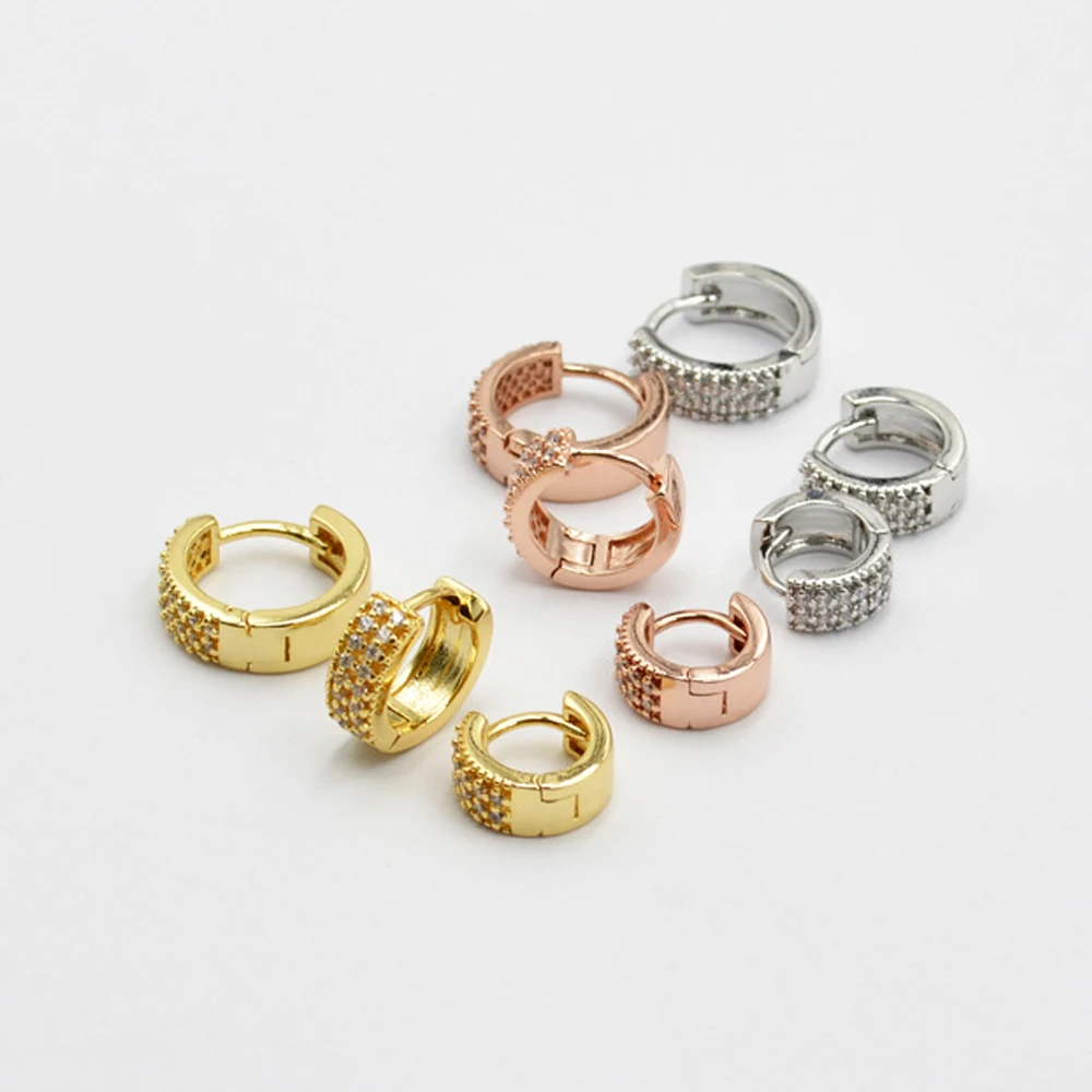 

Simple Gold Color Copper 6/8/10 mm Closed Circle Piercing Hoop Earring for Women Men Zircon Pave Roud Ear Cartilage Cuff Jewelry