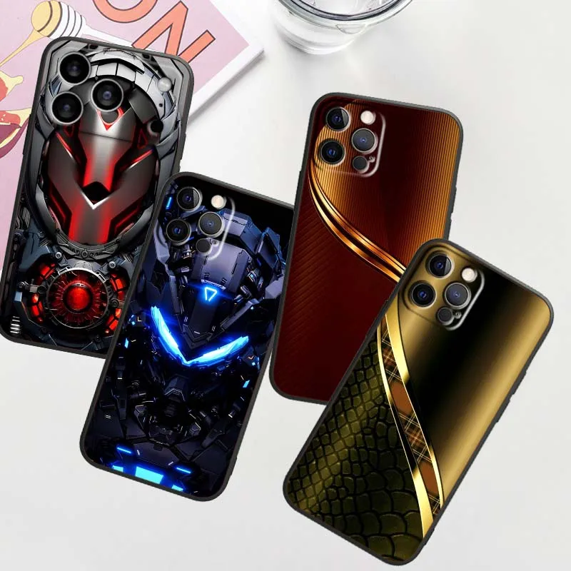 

Mechanical style pattern Phone Case For Apple iPhone 17 16 16E 15 14 13 12 11 Pro Max Plus Black Soft Silicone