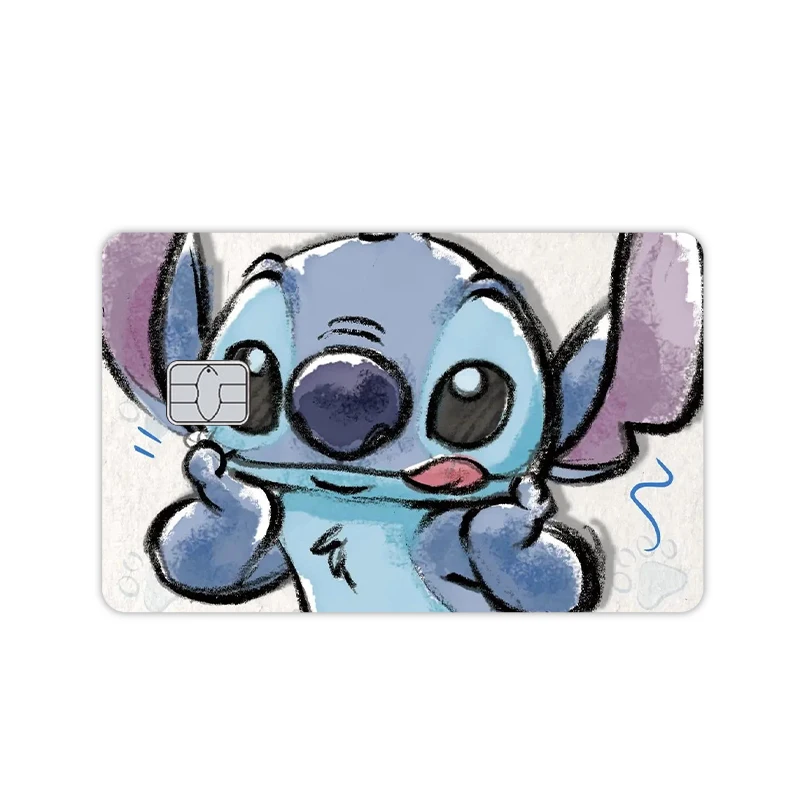 Y2k موضة غرزة بطاقة الائتمان الجلد ملصق أنيمي الكرتون VISA البنك بطاقة حافلة مترو بطاقة مقاوم للماء صغيرة كبيرة لا رقاقة غطاء لاصق #4