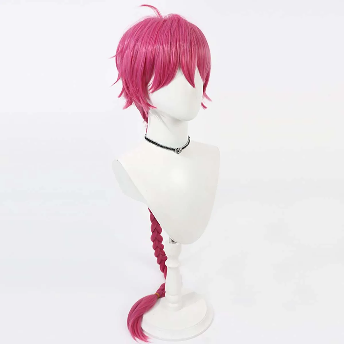 Game Devil Butler with Black Cat Cosplay Lato Bacca Long Pink Braid Heat Resistant Synthetic Wig