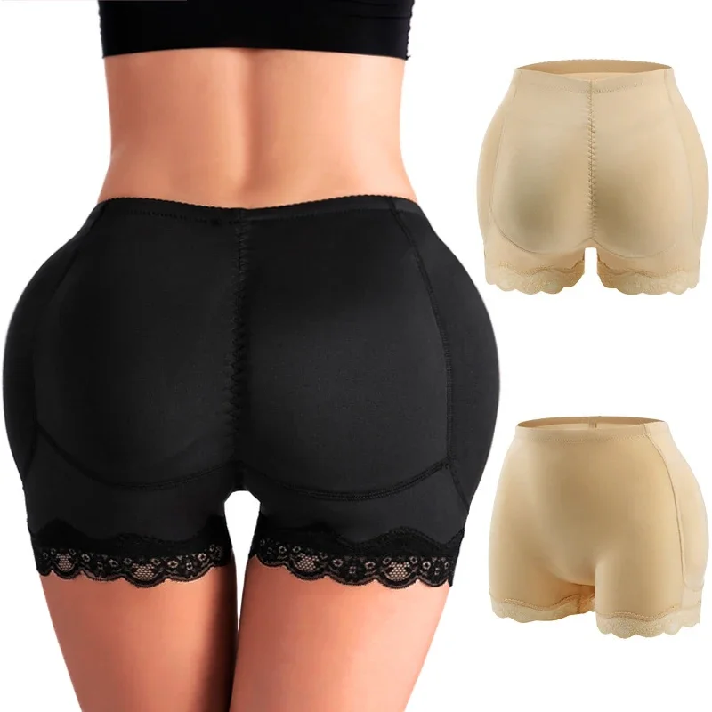 Acolchoado levantador de bunda roupa interior corretiva realçador de bunda corpo shaper modelagem cinta falso hip shapwear roupa interior push up calcinha