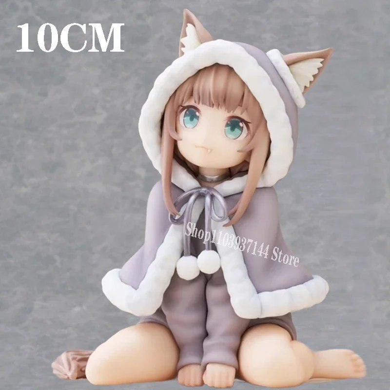 

10cm My Cat Is A Kawaii Girl Anime Figure Soybean Cat Figures Decoration Model Sitting PVC Collectible Cute Toys Birthday Gift