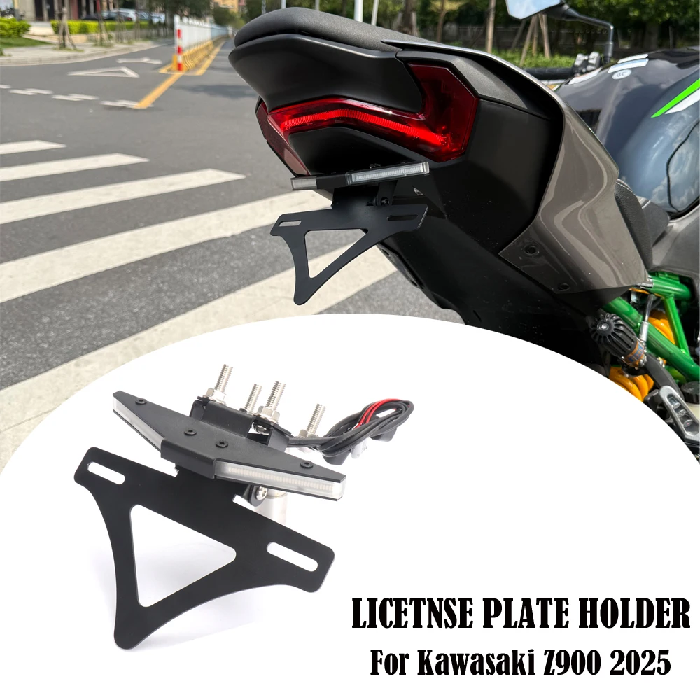 

New Motorcycle license plate holder integrated with turn signal integrated Short tail FOR Kawasaki Z900 Z900 2025