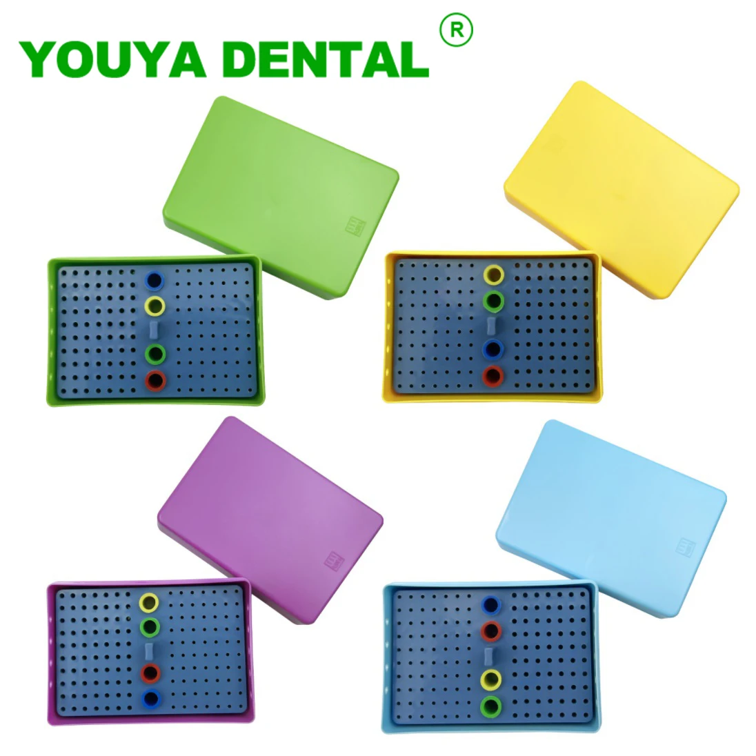 

144 Holes Dental Burs Box Diamond Burs Placement Box Sterilization Case Disinfection Placing Case Dentistry Instrument Holder