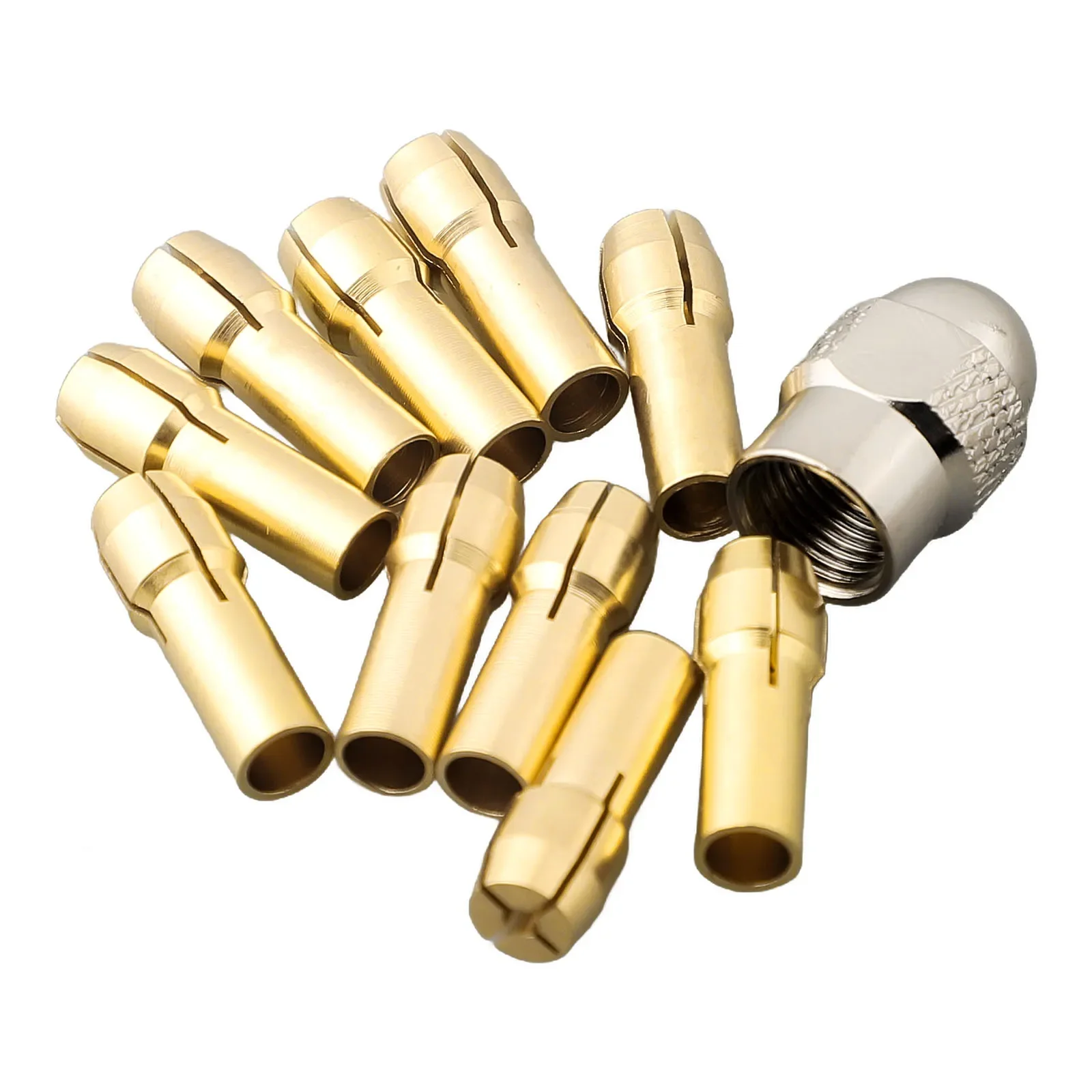 11pcs/Set Drill Power Tool Brass Collet Chuck Rotary Tool Accessories Machine Polishing Engraver Electric