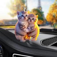 Acrylic Hanging Accessory Acrylic Cat Pendant Cute Cat Acrylic Pendant with Lanyard for Hanging Adorable Mirror Window for Cat