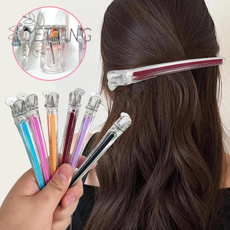Hot 6pcs Pro Seamless Alligator Clip Hair Clip Barbershop Haircutting Sectioning Hairpin Salon Household Beauty Styling Tools