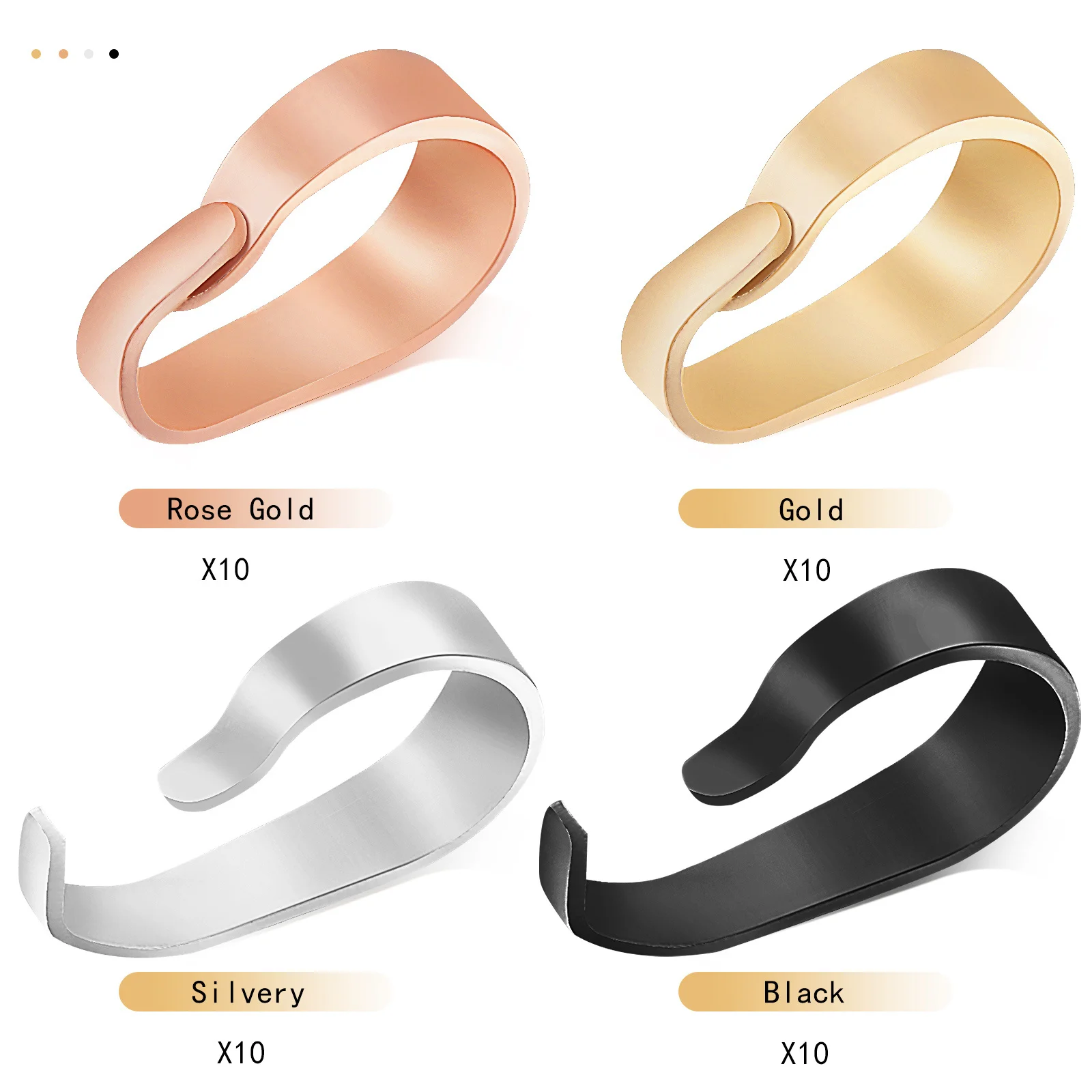 

40Pcs Necklace Pendant Clasp Pinch Bails Jewelry Making Findings Copper Electroplated Easy Attach Craft Components