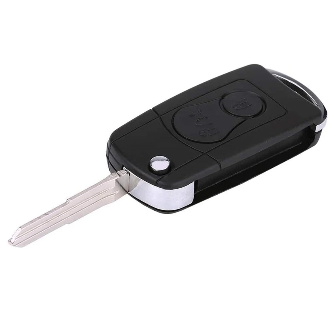 For Ssangyong Actyon Kyron Rexton Flip Remote Car Key Shell Case 2 Buttons Car Accessories ,Black