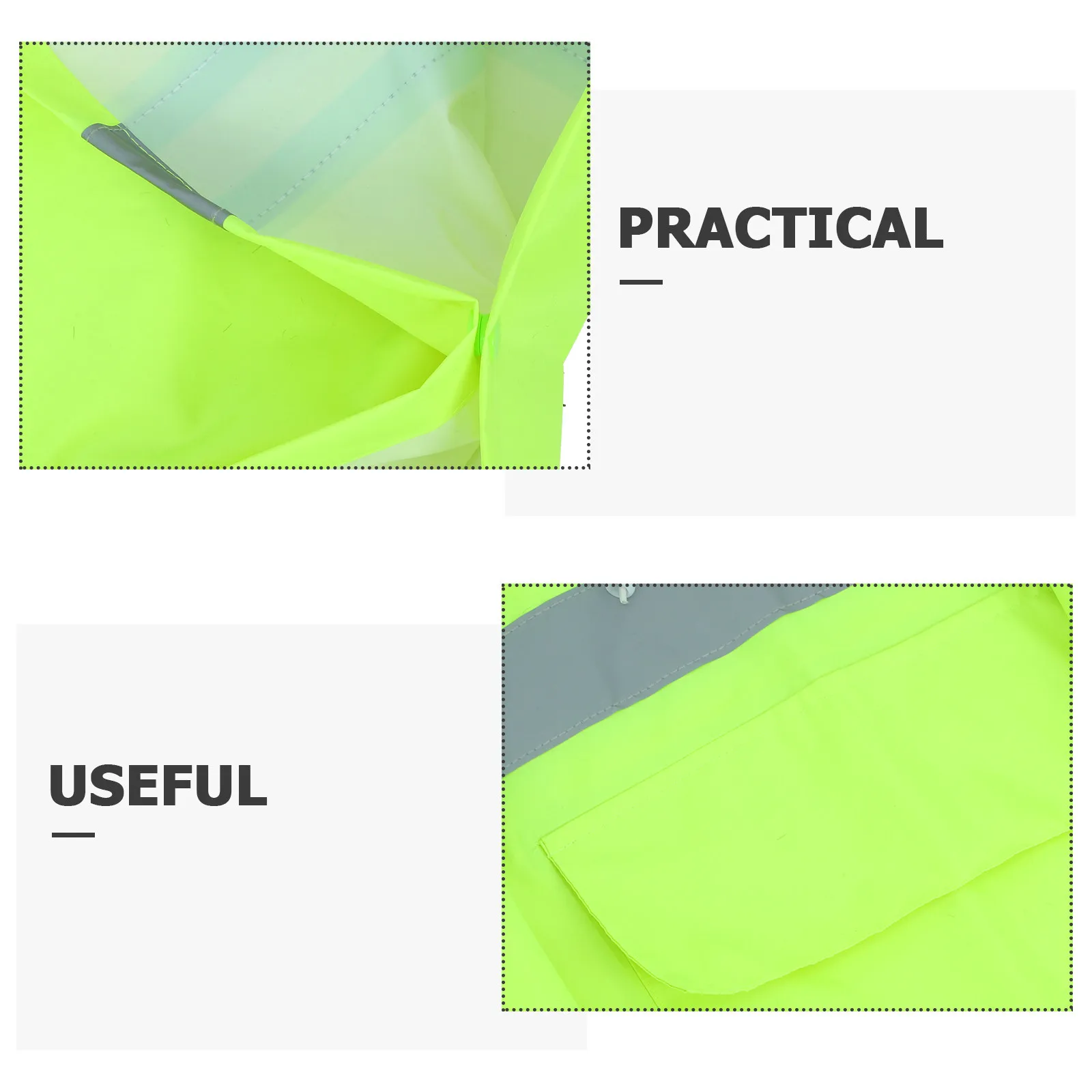 Safety Mens Fluorescent Hooded Rain Poncho Reflective Raincoat Waterproof Rainwear Cover High Visibility Adjustable Drawstring