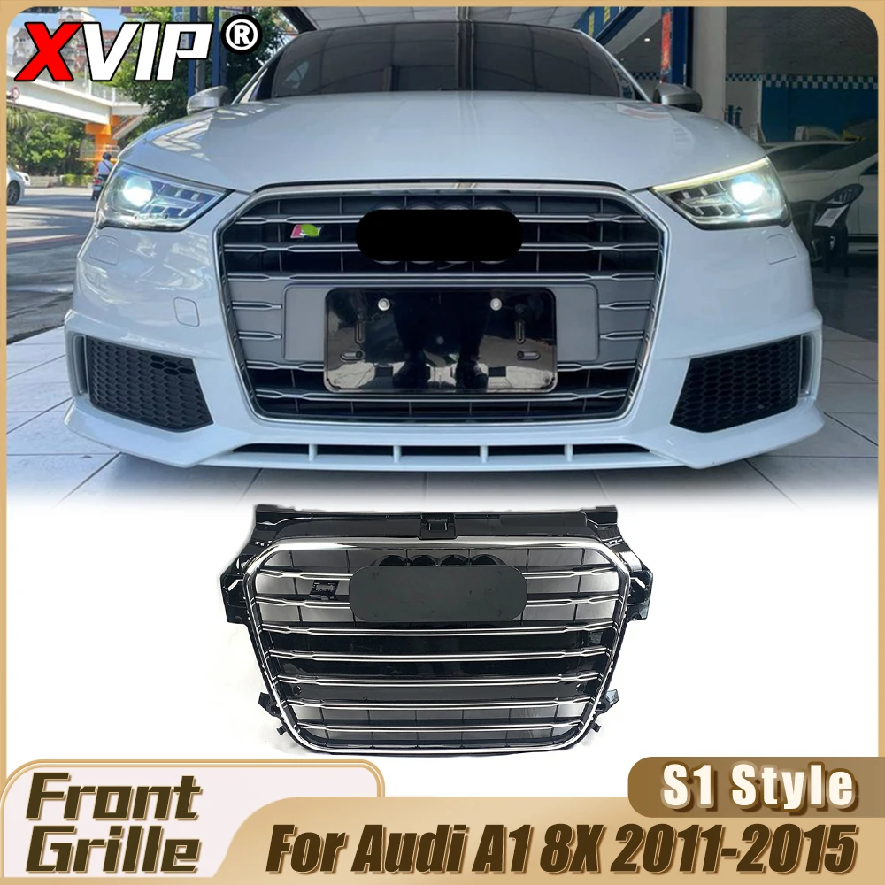 

XVIP Chrome Black S1 Style Racing Grille For Audi A1 8X 2011-15 All Glossy Black RS1 Style Upper Grille Body Kits Exterior Parts