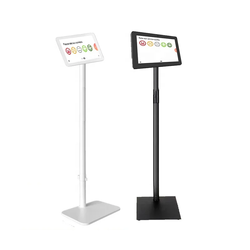Hot Selling smiley Service Rating Software with Vertical Stand Customer Feedback Terminal