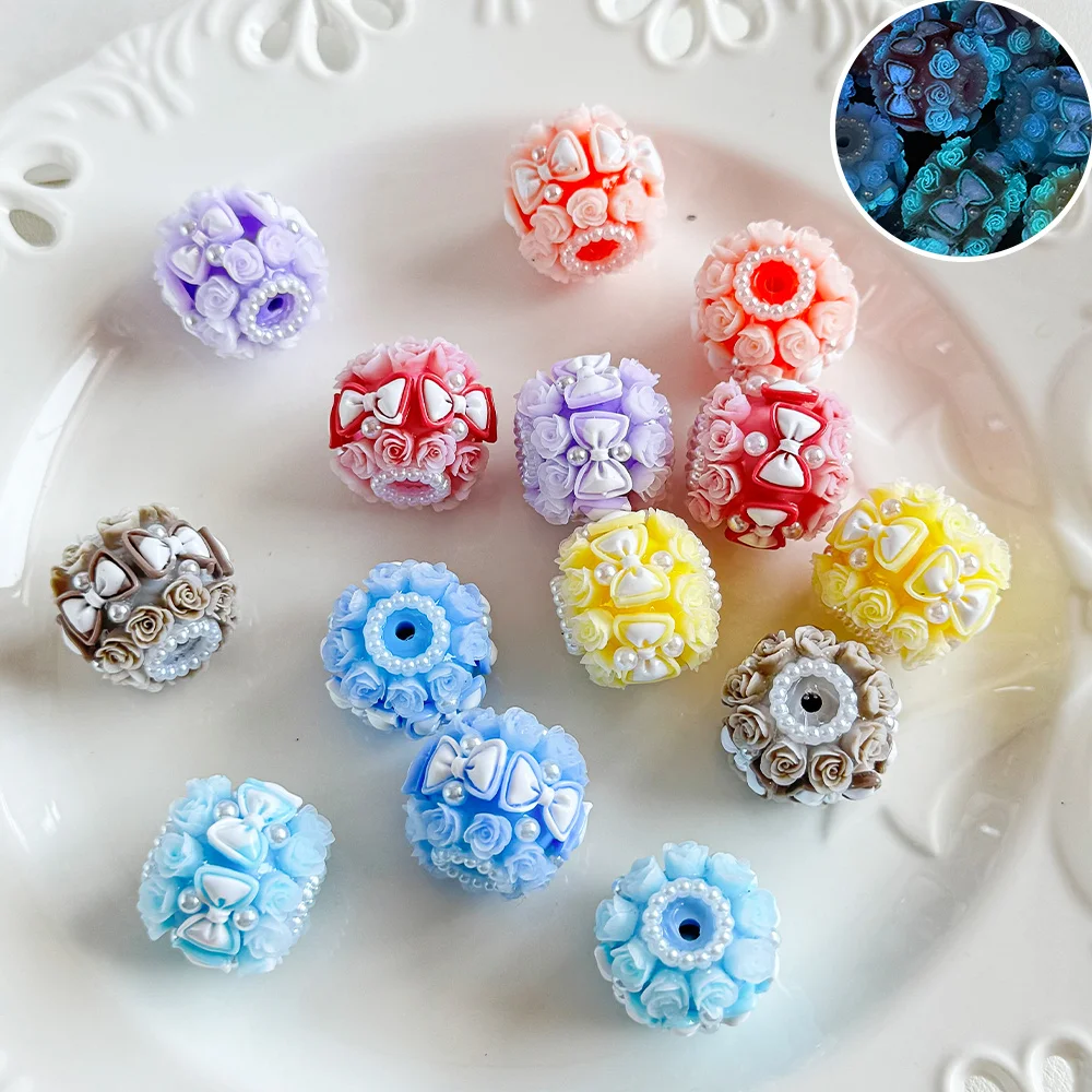 

Cordial Design 50Pcs 20*20MM DIY Fancy Beads/Luminous Effect/Hand Made/Jewelry Findings & Components/Flower Shape/Resin #19251