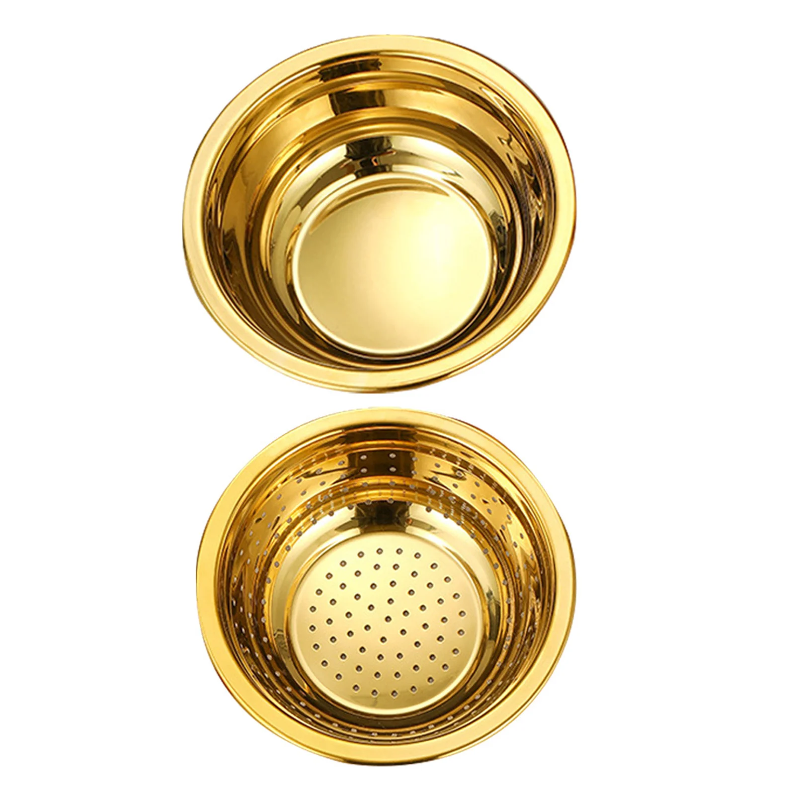 

1 Set 18Cm Stainless Steel Colander Bowl Drain Basket For Fruits Vegetables Rice Washing Mesh Strainer Kitchen Gadget Filter