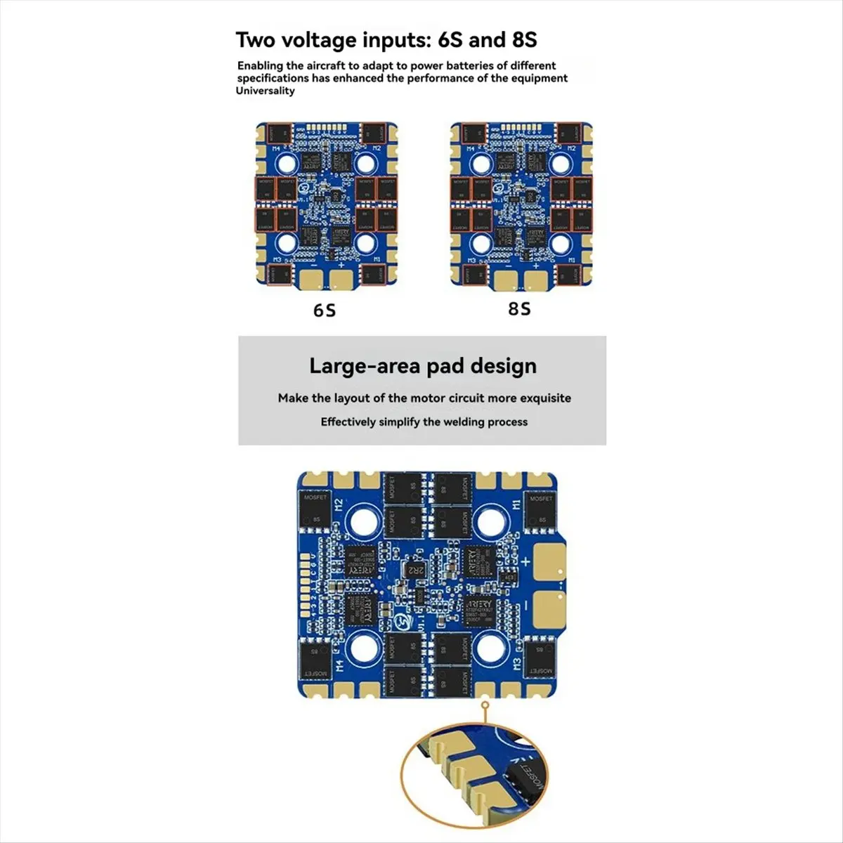 

Электронный регулятор скорости Blueson A1 ESC 128 кГц 4IN1 для дронов FPV Racing и Freestyle 8S 70A BLHeli 32