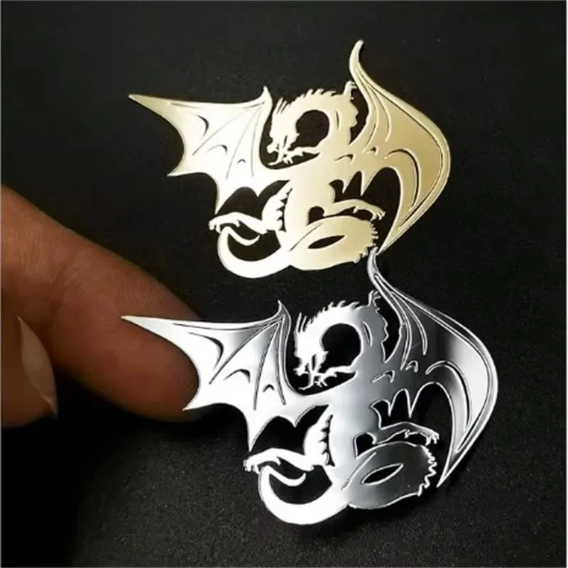 Dragon Badge Silver plated decal window box phone case metal sticker suitable for laptops, cars, power banks and tablets