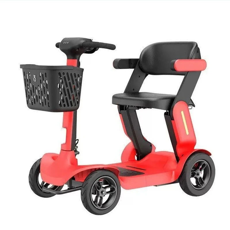 Scooter for the elderly four-wheeled electric vehicle can be folded to carry safe elderly moped