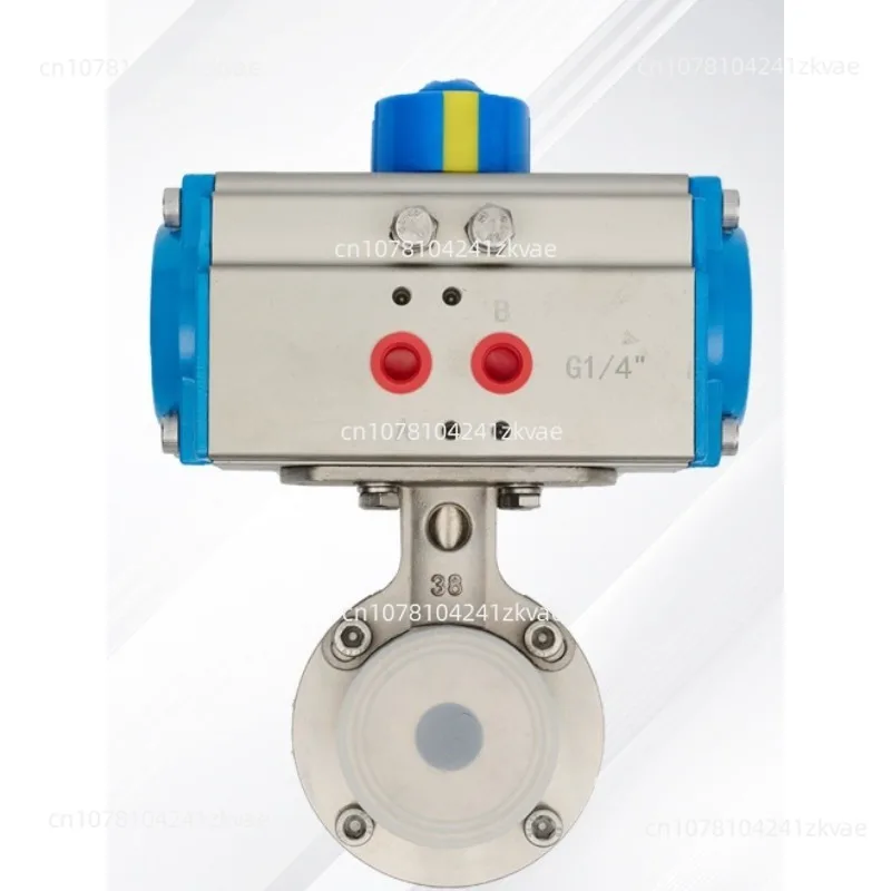 304 stainless steel pneumatic quick-loading butterfly valve AD681X pneumatic valve, clamp type stainless steel body