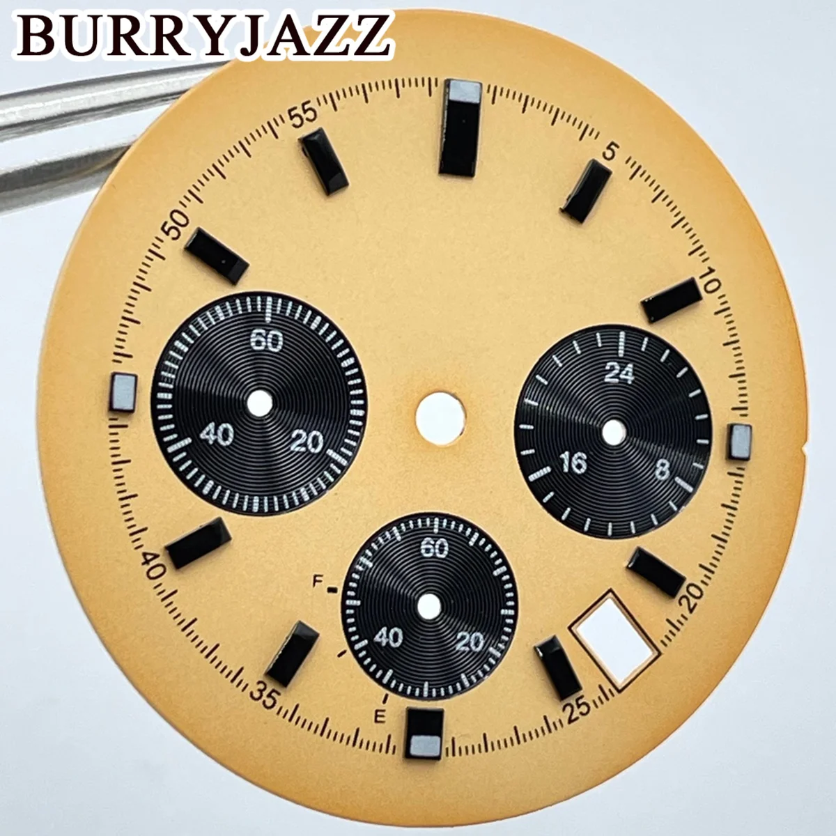 BURRYJAZZ 32.5mm 6 Hands Green Luminous Dial Used For Quartz Movement VK63 VK63A Timing Indicator Watch Modification Accessories