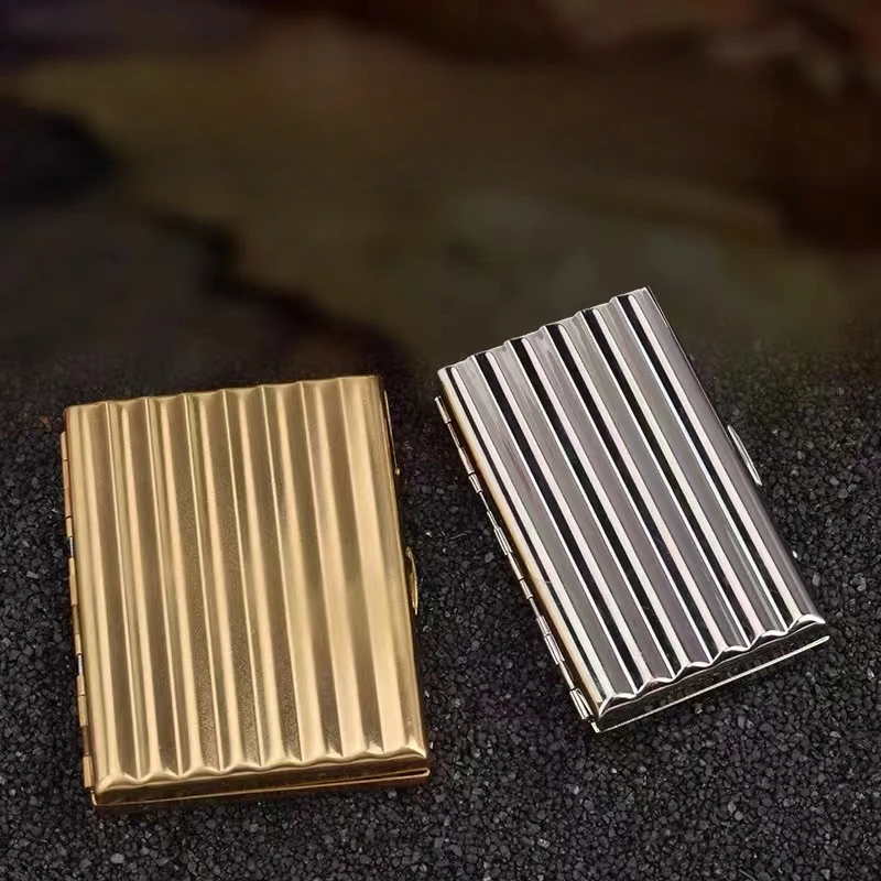 Cigarette Boxes of 10 , 12 , 16 , 20 Cigarettes, Personalized and Creative Ultra-thin Portable Brass Cigarette Box