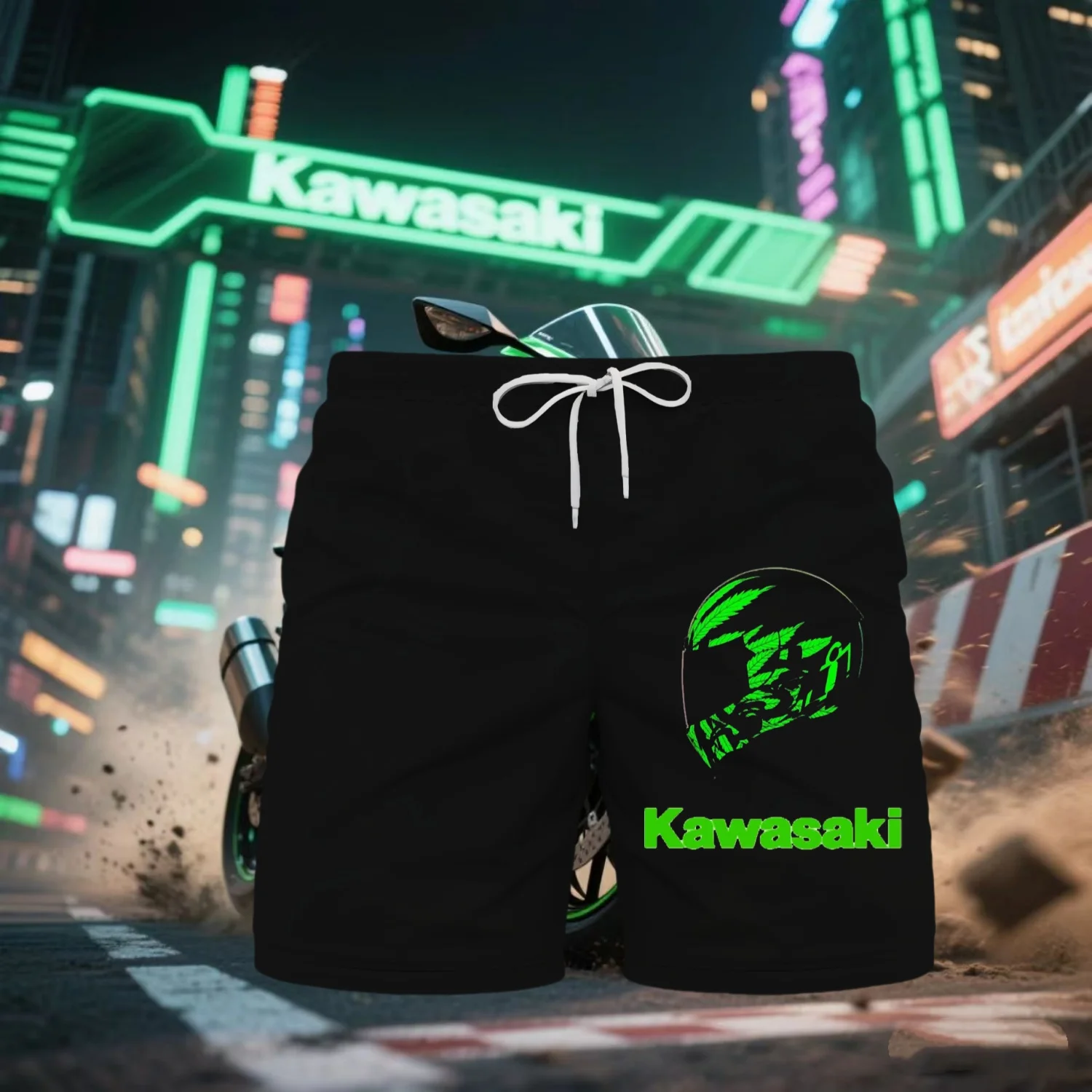 

Summer Outdoor Sports Trend Fast Drying Breathable Kawasaki Motorcycle Shorts Thin Motorcycle Sports Comfortable Shorts