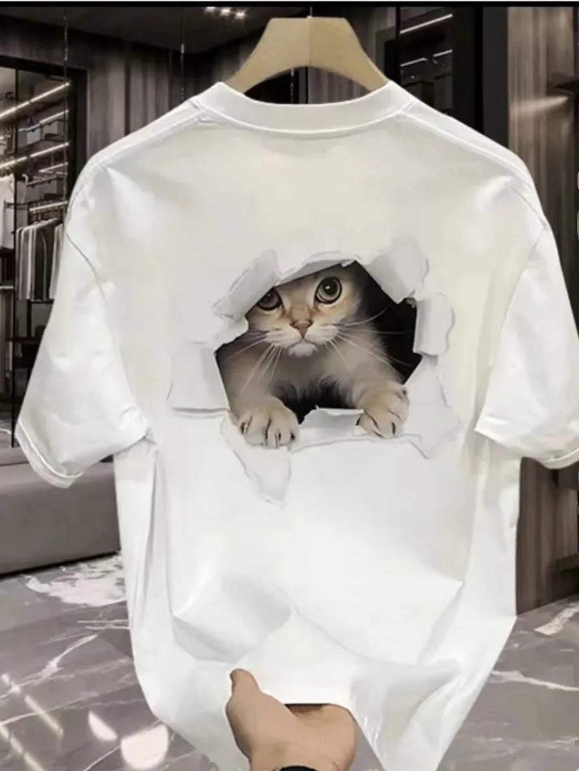 

Милая футболка из чистого хлопка с коротким рукавом, летний свободный топ, молодежная модная повседневная верхняя одежда с принтом для весны и лета