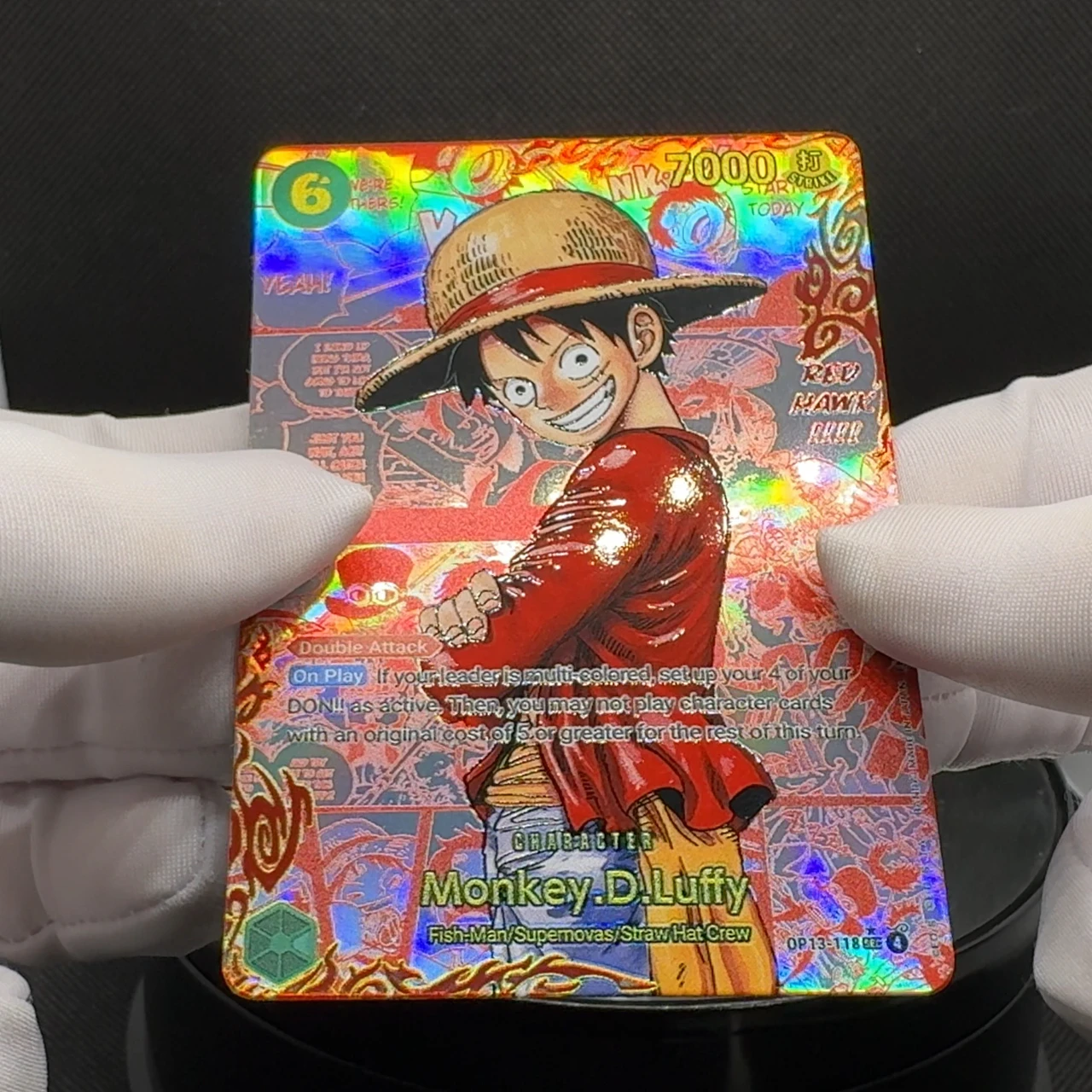 One Piece TCG OPCG English Leader Card OP13 Red Manga Card Luffy