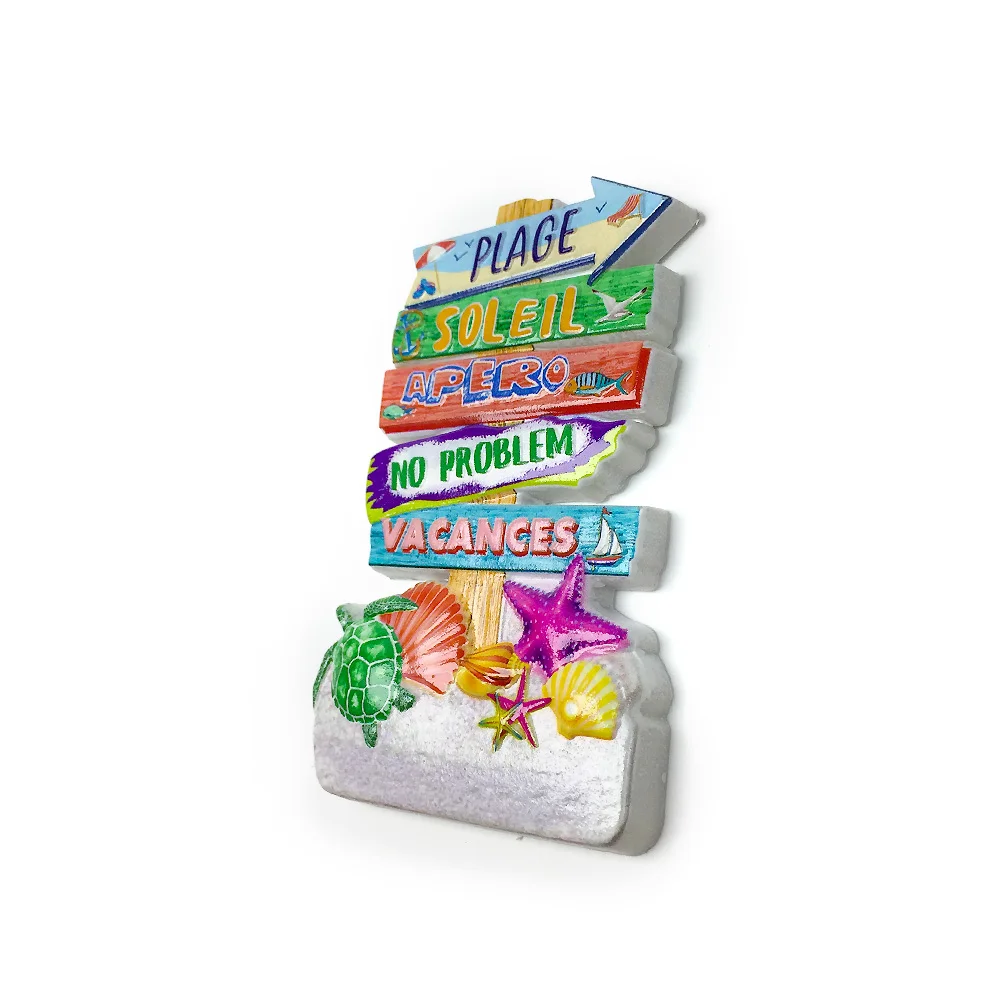 ‌French Beach Vacation 3D Resin Fridge Magnet, Strong Magnet Home Decor Souvenir‌