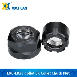 Collet Chuck Nut A Type ER8-20 Nut CNC Milling Cutter Collet Clamp Nut Tool Turning Collet Chucks for Lathe Router Bit Holder