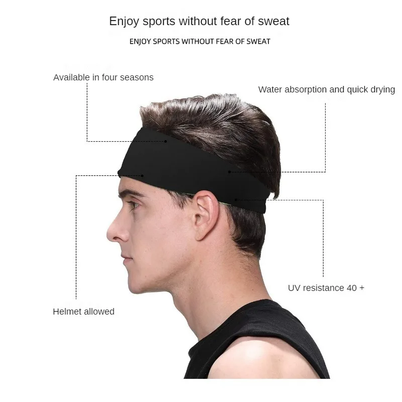 Sweatband for Men Women Elastic Sport Hairbands Head Band Yoga Headbands Headwear Headwrap Sports Hair Accessories Safety Band