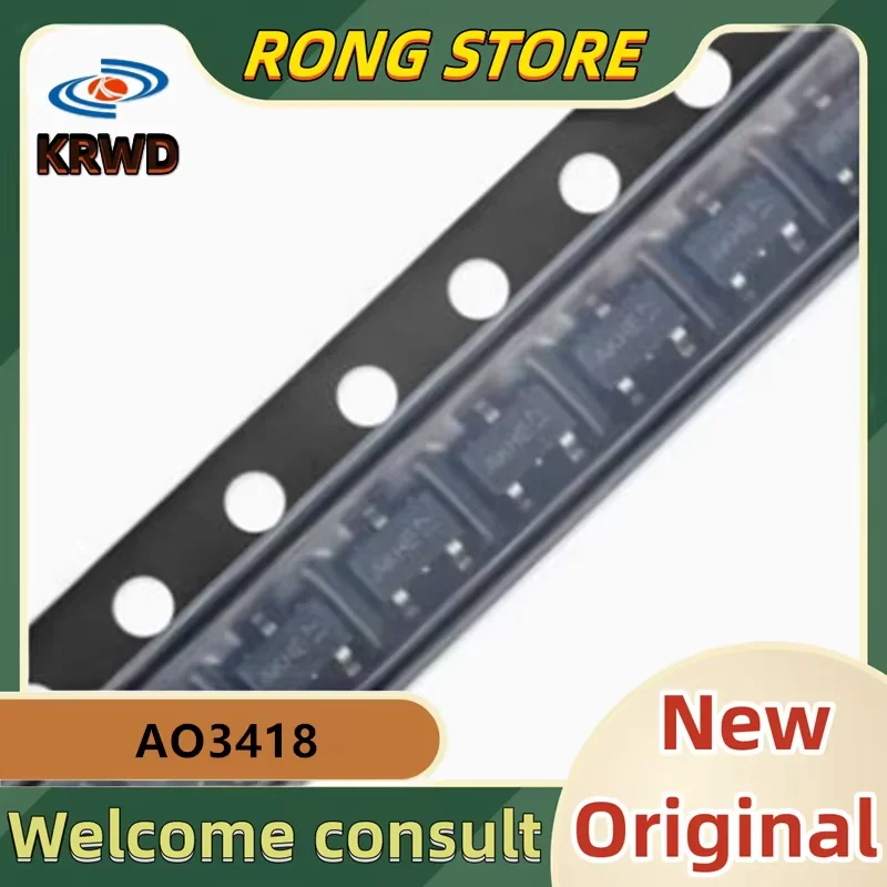 (50 قطعة) AK ** رقاقة جديدة ومبتكرة IC AO3418 3418 SOT-23 N قناة 30 فولت/3.8 أ