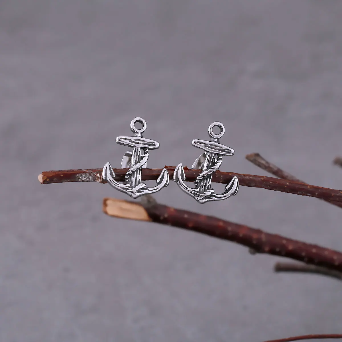 موضة الشمال مرساة وأقراط للرجال والنساء Vintage الشرير فايكنغ تميمة الفولاذ المقاوم للصدأ أقراط الهيب هوب مجوهرات هدية #5