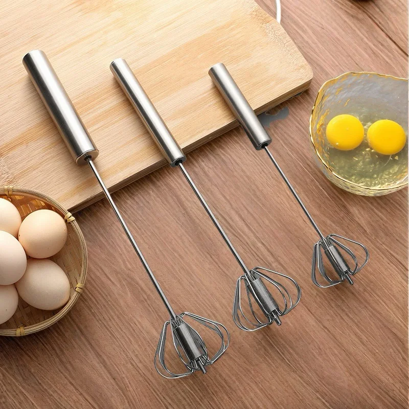 Semi-automatic Egg Whisk Tools Stainless Steel Hand Push Blender Egg Beater Milk Frother Mixer Stirrer Kitchen Versatile Stiring