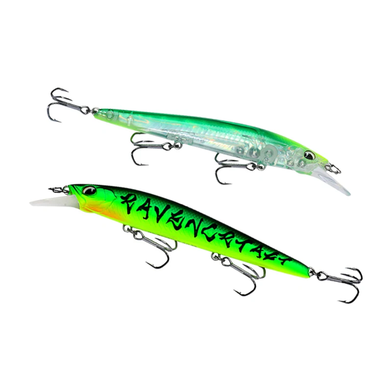 RAVENCRAFT RC-Slasher Fishing Lure wobblers Slow Floating Minnow Jerkbait Polygonal Lip Pesca With Treble Hook For Bass Trout