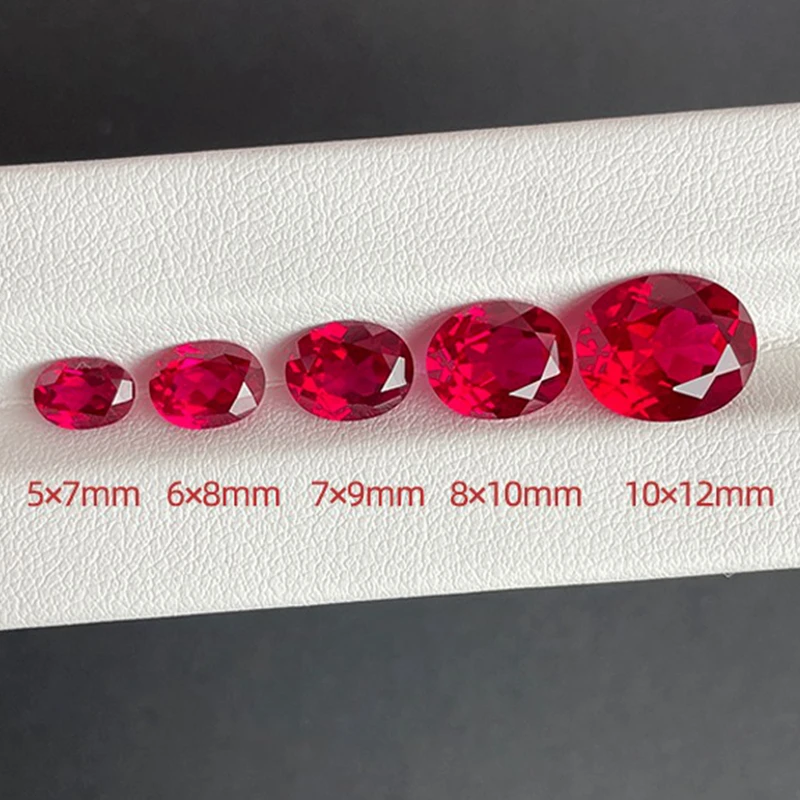 Kleiner Rubin-Edelstein, oval facettiert geschliffen, UV-Test bestanden, Mohs-Härte, für Schmuckherstellung/-fassung/-sammlung – Detail 1