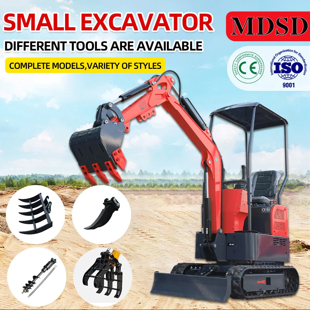 소형 굴삭기, 농장/과수원용, 가정용 1.2톤 미니 유압 크롤러 굴삭기, EPA 유로 5, 맞춤형 DDP 배송, 판매량 급증