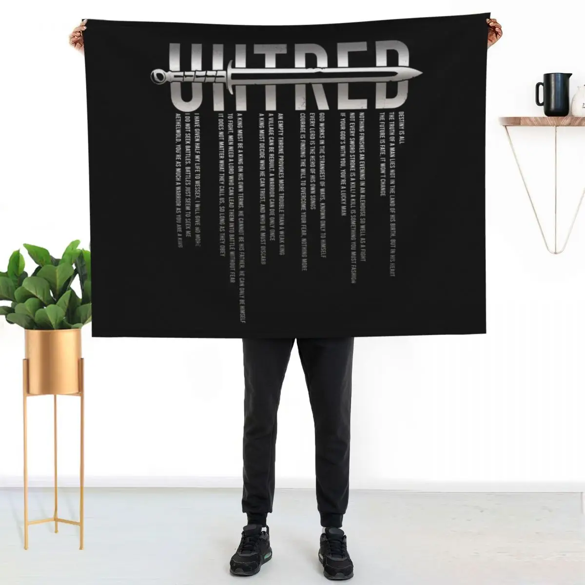 Uhtred Sword - The Last Kingdom Quotes Throw Blanket Flannels Hair funny gift Decorative Sofas cosplay anime Nap Blankets