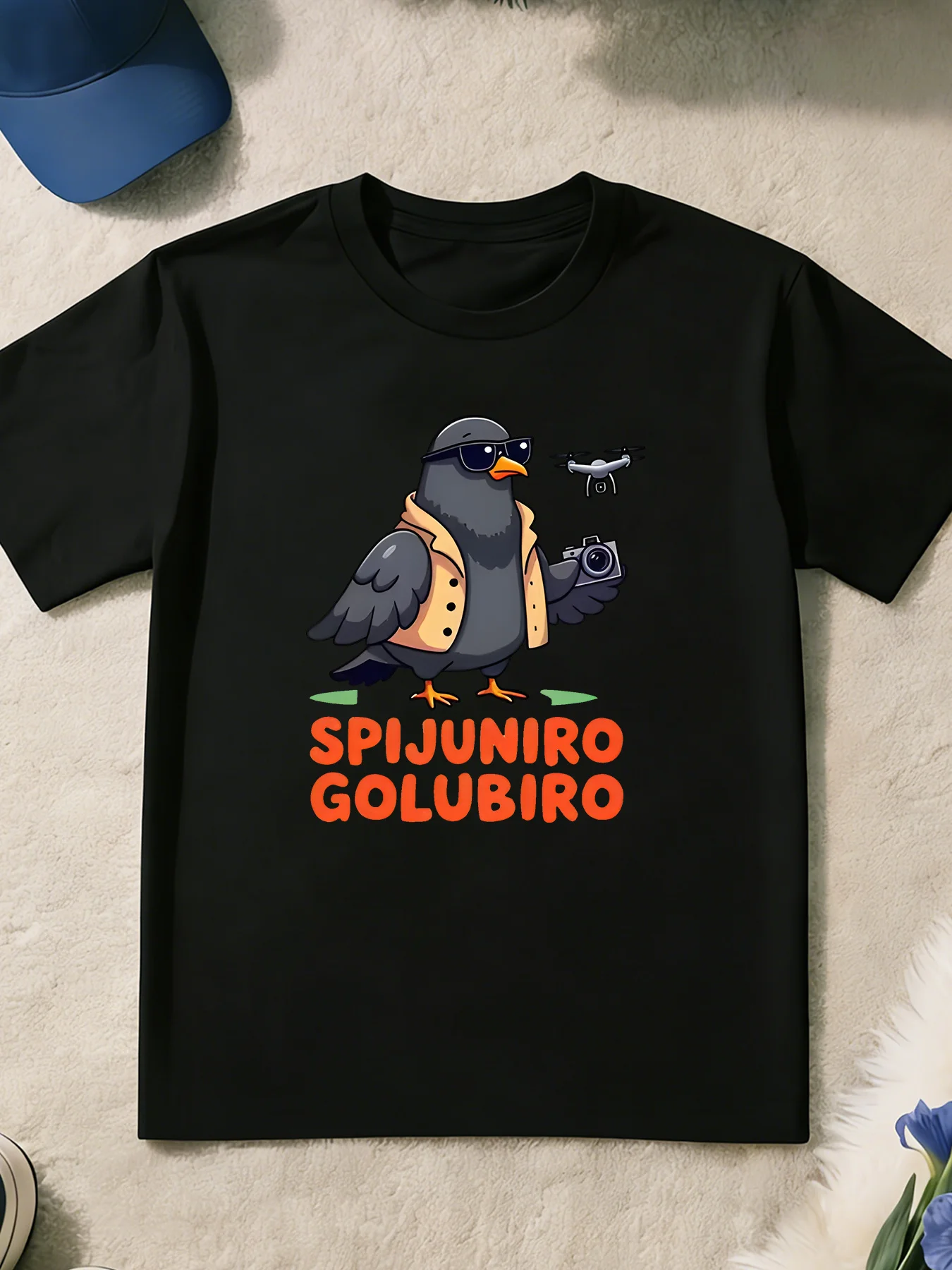 Cool Sunglasses Agent Pigeon Graphic T Shirt Boys Girls Humor Casual Short Sleeve Tee Family Matching Kids Casual Cotton Tops