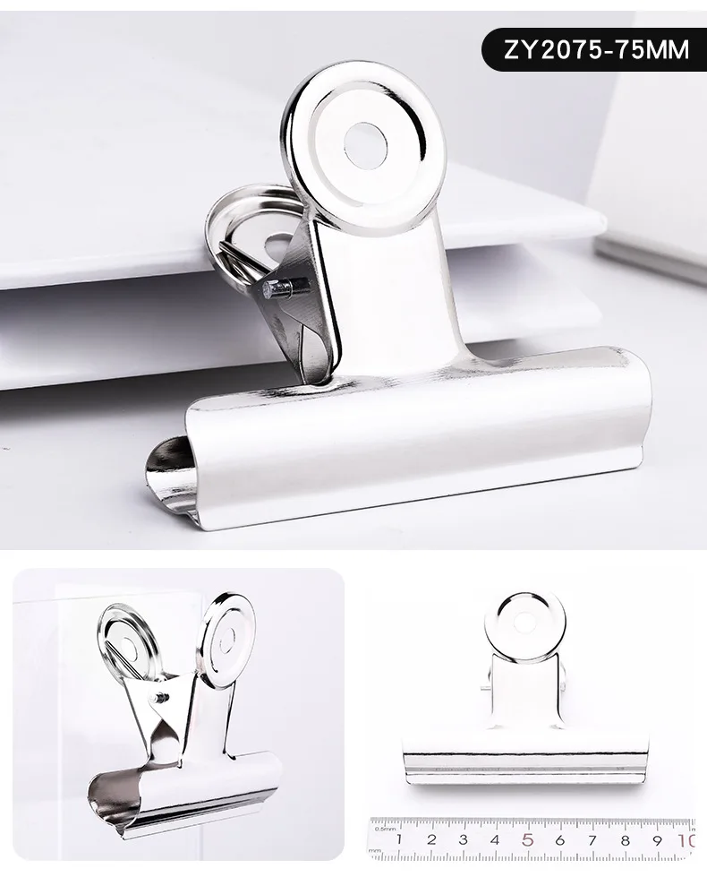 10p Powerful Metal Clip Stationery Office Supplies Household Folder Fixing Small Book Clip Extra Large Sketch Board Drawing Clip